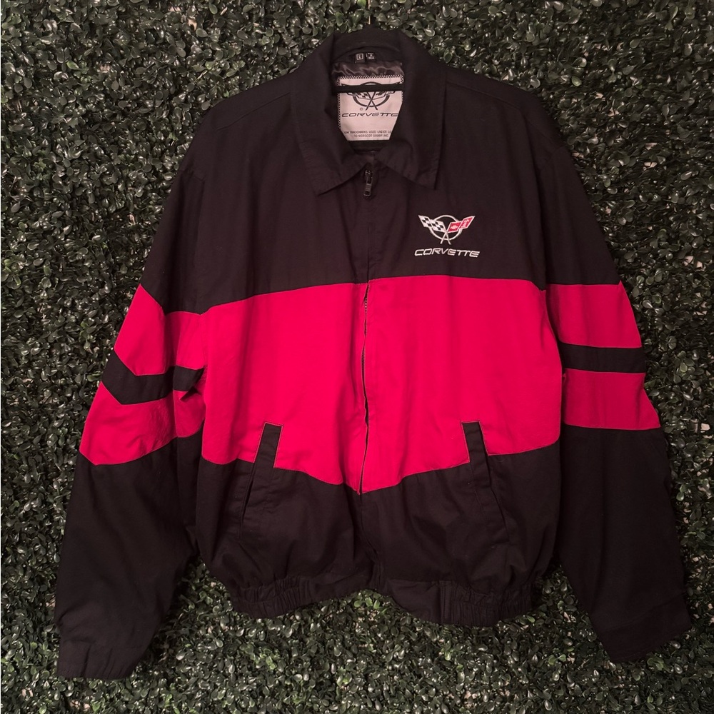Corvette Jacket C6 Twill Bomber Black and Red Size Large Car Automobile